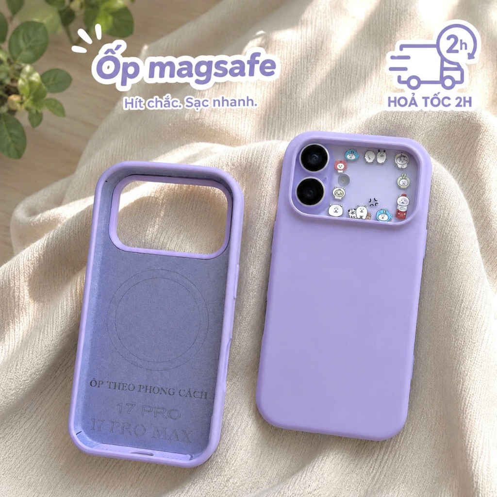 Ốp Lưng Iphone CỤM CAM NGANG Chống Bẩn MAGSAFE Không Logo -Có Lót Nhung ,Ko Kèm Miếng Dán Camera–SANDWICHPHUKIENXINH
