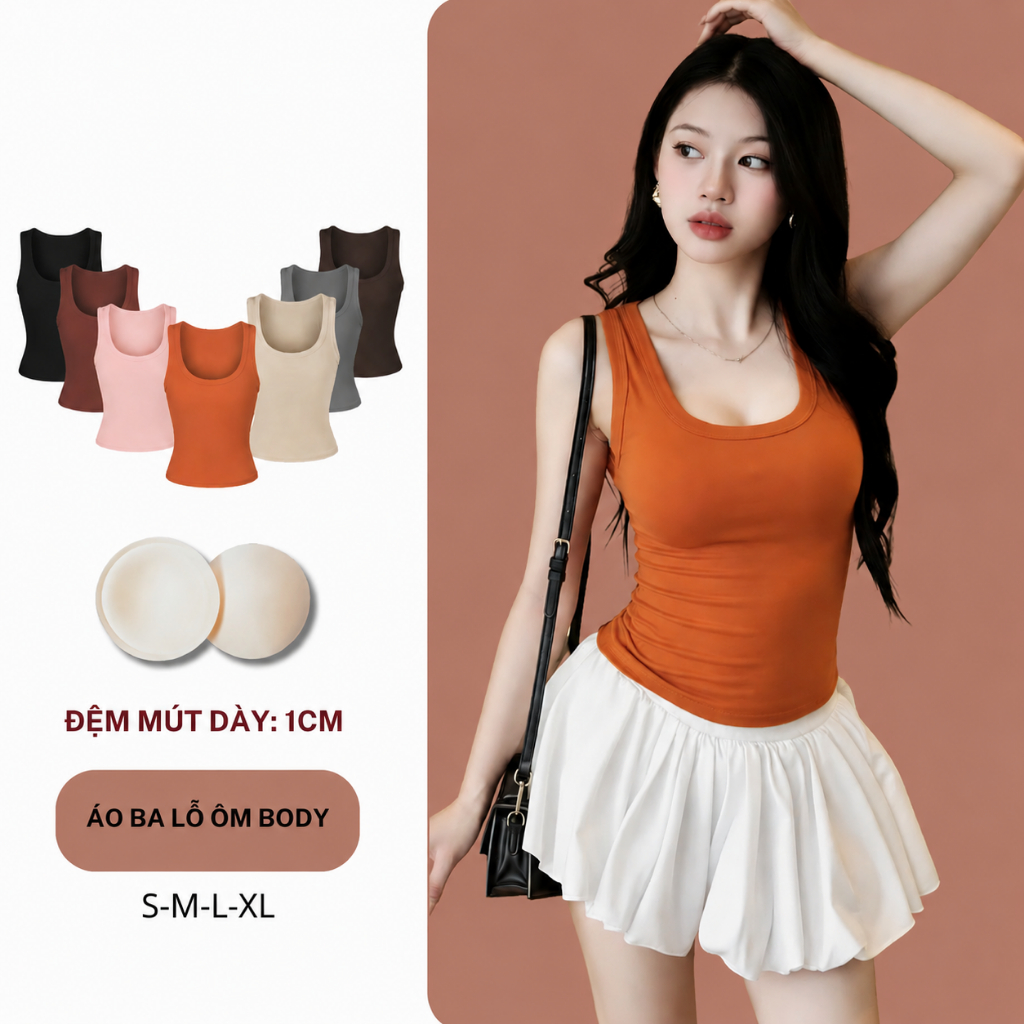 Combo 2 Áo Ba Lỗ Dây Bản To – Kèm Mút Ngực, Tank Top Nữ Tăm Cotton Mềm Mịn Co Giãn 4 Chiều | BigBuy360 - bigbuy360.vn