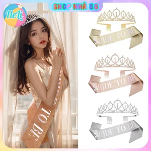 Vương Miện Cài Tóc Đính Đá Lấp Lánh, Sash Happy Birthday Nhà Bo Phụ Kiện Sinh Nhật Phong Cách Công Chúa