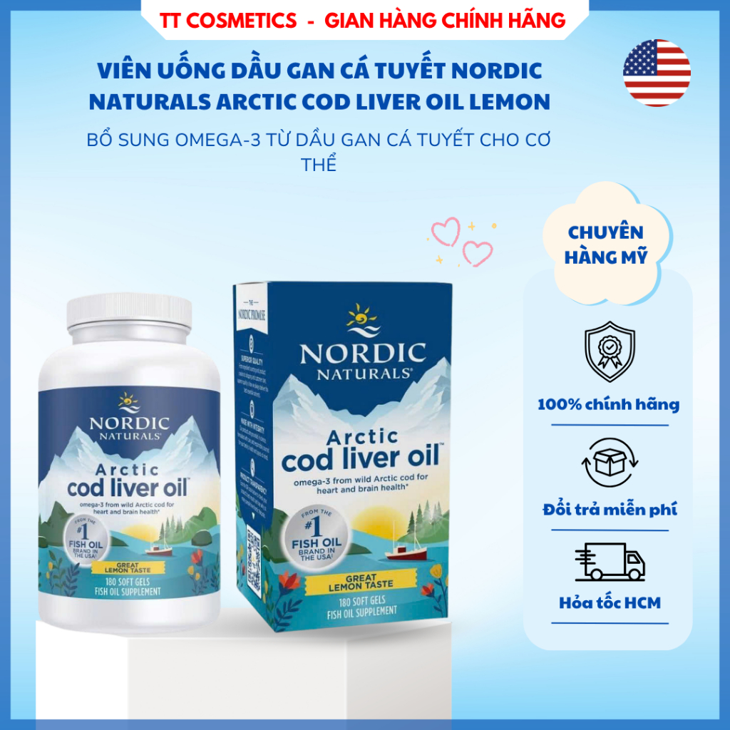 Dầu Gan Cá Tuyết Na Uy Nordic Naturals Arctic Cod Liver Oil Vị Chanh