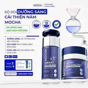 Combo Giảm Sạm Nám Chuyên Sâu MOCHA Smart Brightening Cream và Smart First Care Serum, Mua 2 Tặng 2