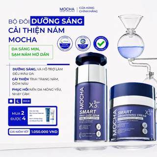 Combo Giảm Sạm Nám Chuyên Sâu MOCHA Smart Brightening Cream và Smart First Care Serum, Mua 2 Tặng 2