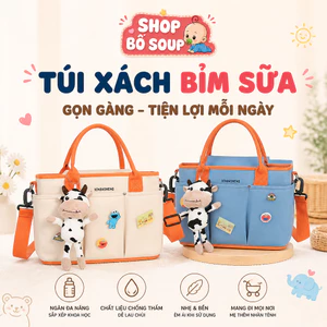 Túi Xách Bỉm Sữa Cho Mẹ Và Bé Đa Năng Giữ Nhiệt Nhiều Ngăn Phong Cách Hàn Quốc