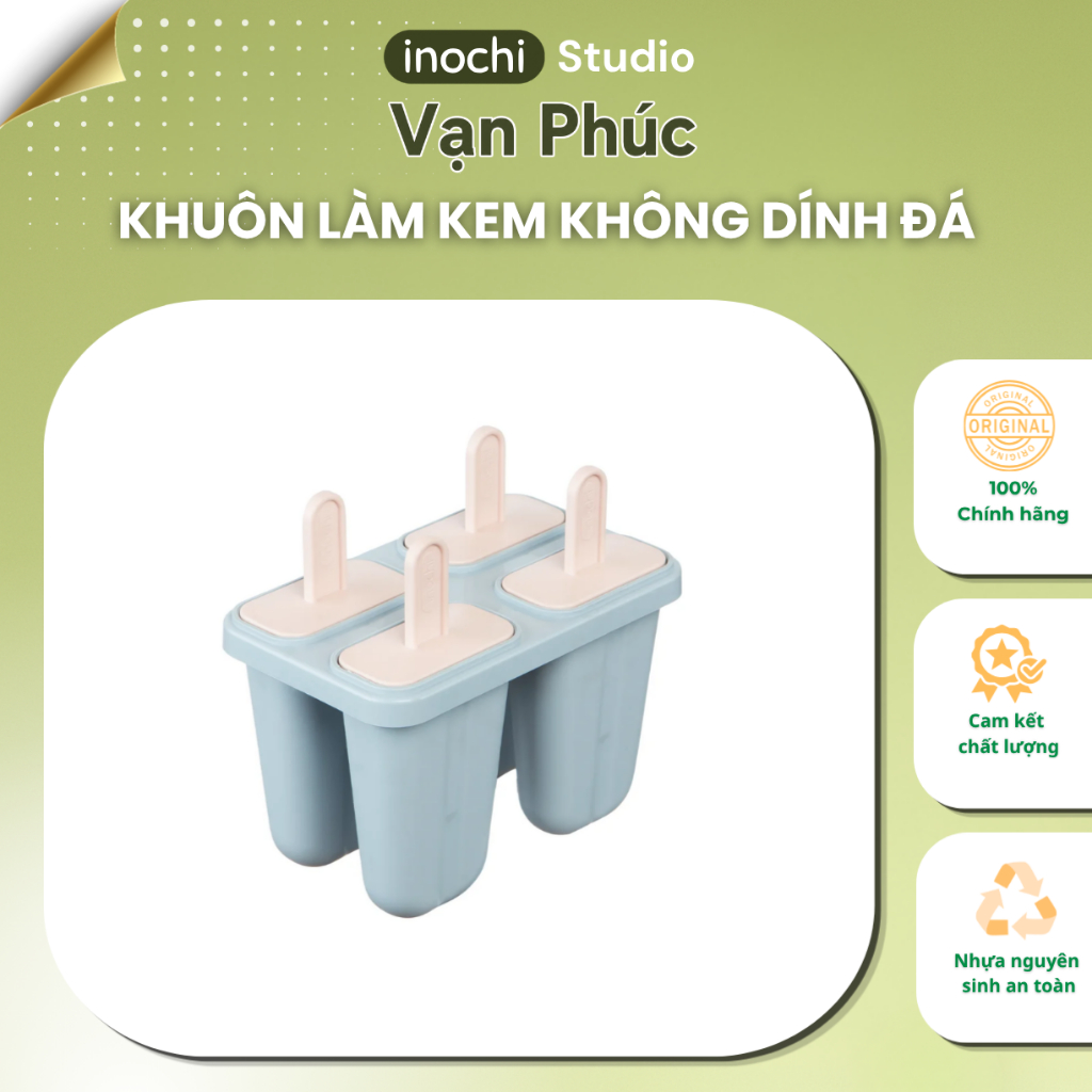 Khuôn làm kem không dính thành đá tiện lợi dễ tách kem inochi.GIAO MÀU NGẪU NHIÊN