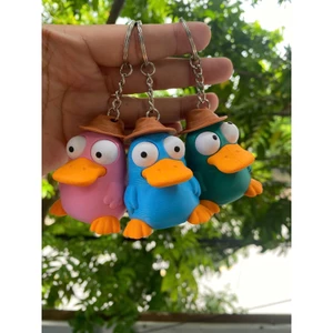 Móc Khóa Thú Mỏ Vịt Cute Cử Động Mắt In 3D PLA, Mô Hình Mini Đeo Balo Túi Xách, Quà Tặng Dễ Thương Handmade