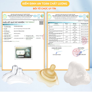 Núm trợ ti Coniu, silicon siêu mềm, bảo vệ đầu ti mẹ, ngăn bé cắn, chính hãng