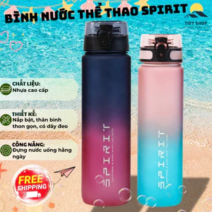 Bình Nước Thể Thao Spriit, TIDY SHOP, Bình Nước Có Dây Đeo, Bình Đựng Nước Cá Nhân, Chai Nước Dung Tích Lớn