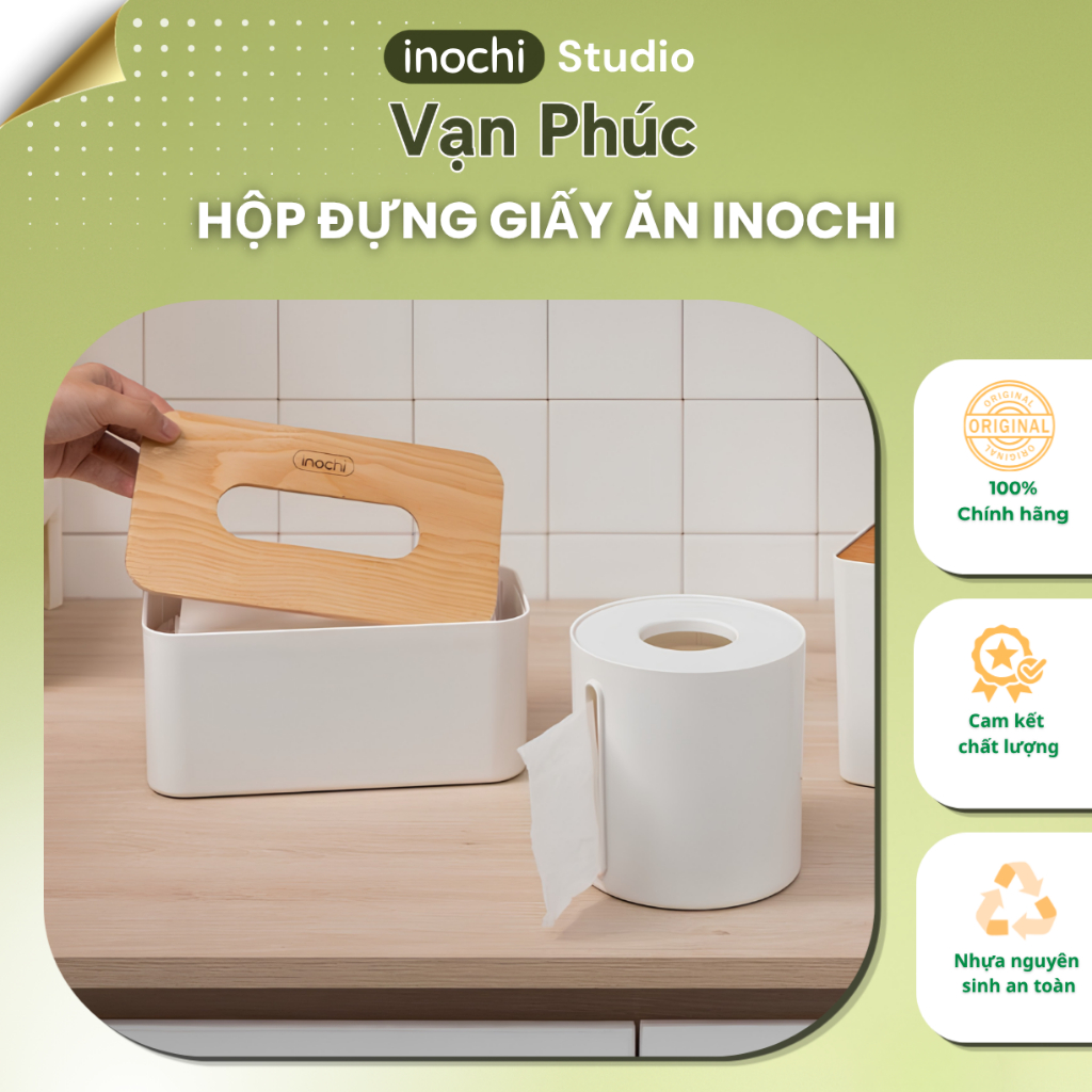 Hộp đựng giấy ăn sang trọng để bàn dạng rút cao cấp, hiện đại, tiện lợi cao cấp inochi