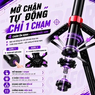 Gimbal AI VUASI Q185 Theo Dõi Khuôn Mặt Điều Khiển Thông Minh Quay 360° Tự Động , Mở Chân 1 Chạm