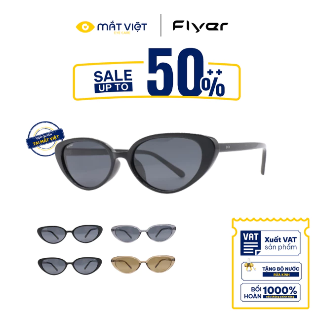 Kính Mát NỮ FLYER F61606 , Kính Mát Nhựa Cao Cấp, Kính Mát Thời Trang, Kính Mát Oval, Mắt Kính Chính Hãng Mắt Việt