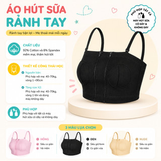 Áo Hút Sữa Rảnh Tay Coniu 100% Cotton Thoáng Mát, Mặc Hút Sữa Cho Mẹ.