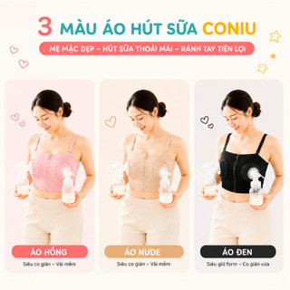 Áo Hút Sữa Rảnh Tay Coniu 100% Cotton Thoáng Mát, Mặc Hút Sữa Cho Mẹ.
