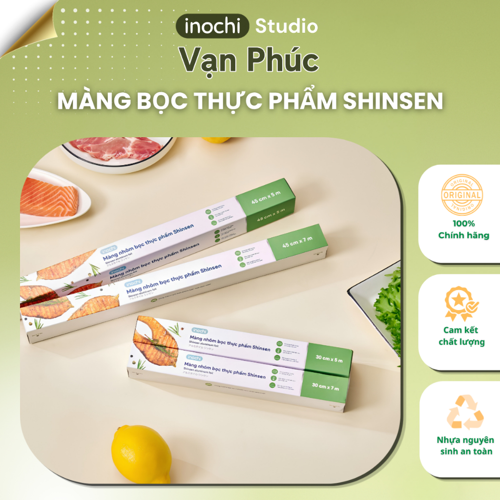 Màng nhôm bọc thực phẩm Shinsen, sử dụng được trong lò nướng, tủ lạnh, chịu được nhiệt độ cao