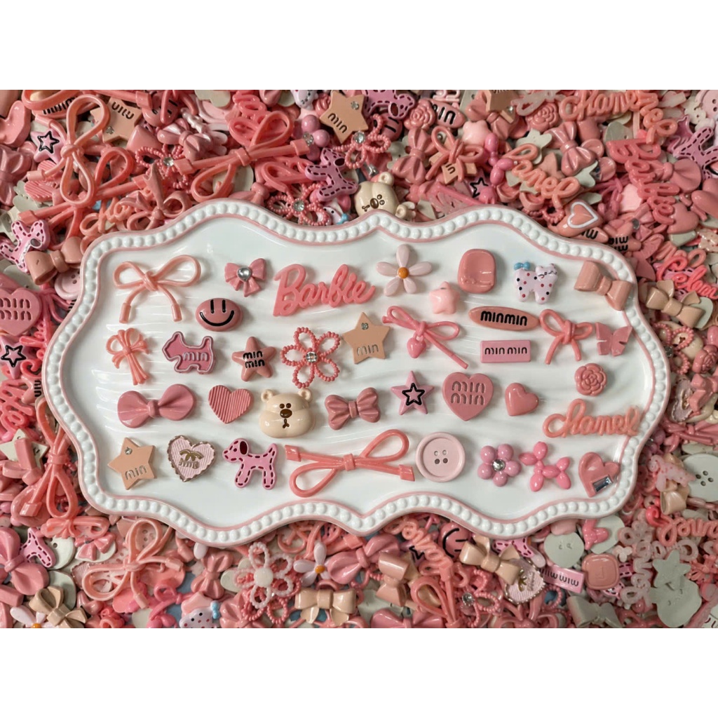 Set 10 charm gắn dép crocs sẵn nút, charm dép, sticker dép crocs gấu nâu