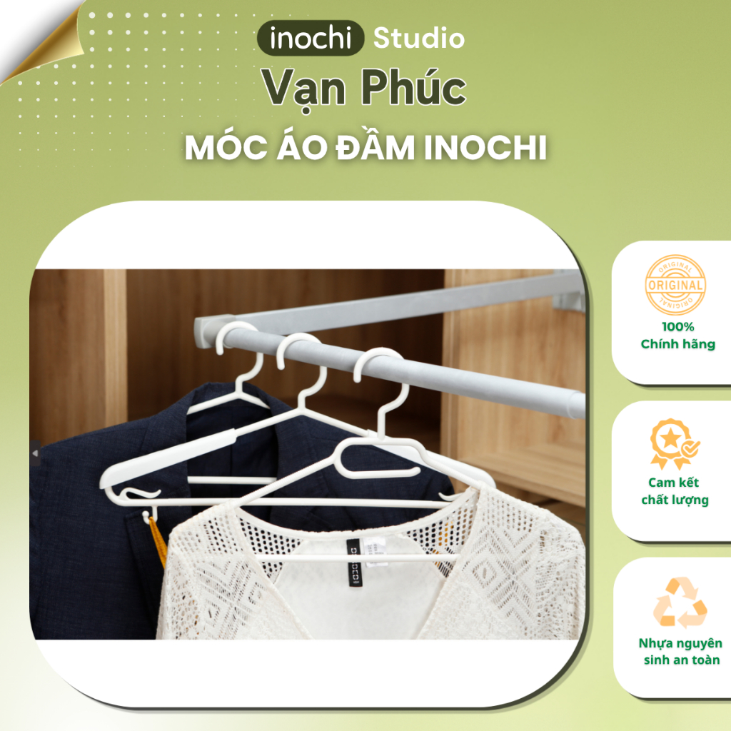 Móc áo đầm inochi không giòn dãy, thiết kế thông mình, bền đẹp, tiện ích