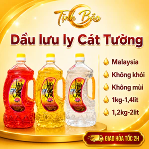 Chai Lẻ Dầu Lưu Ly Cát Tường 1kg/1.2kg - Không Mùi, Không Khói, Dùng Cho Đèn Thờ Cúng