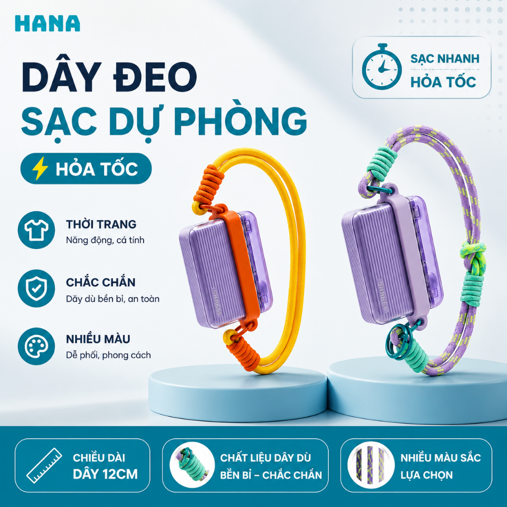 Dây đeo sạc dự phòng, điện thoại cổ tay mới, móc khóa, thủ công đan tay, móc đôi, phụ kiện treo điện thoại