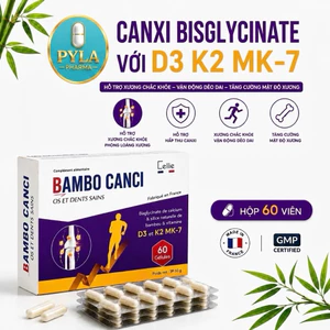 BAMBO CANXI D3 K2 MK7 Nhập Khẩu Pháp - Canxi Hữu Cơ,Hỗ Trợ Xương Khớp, Chắc Răng, Bổ Sung Canxi 60 Viên