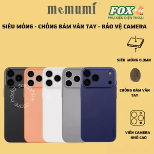 Ốp siêu mỏng Memumi-Mỏng 0.3mm-Nhám mờ-Bảo vệ camera cho 17Promax 17Pro 17Air 15/16Promax Pro Plus