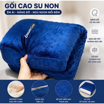 Gối Cao Su Non Cao Cấp - Gối Ngủ Chống Đau Cổ, Hỗ Trợ Cột Sống Cổ
