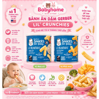Bánh lùn Gerber Snacks for Baby Lil' Crunchies, 8M+
