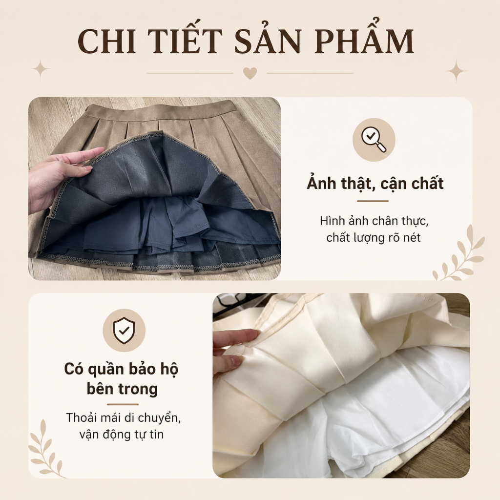 [Deal Mở Bán] Chân Váy Xếp Ly Thêu Ong Cạp Cao Có Quần Bảo Hộ Vải Tuyết Mưa Dáng Chữ A Hàn Quốc Có Bigsize TL888