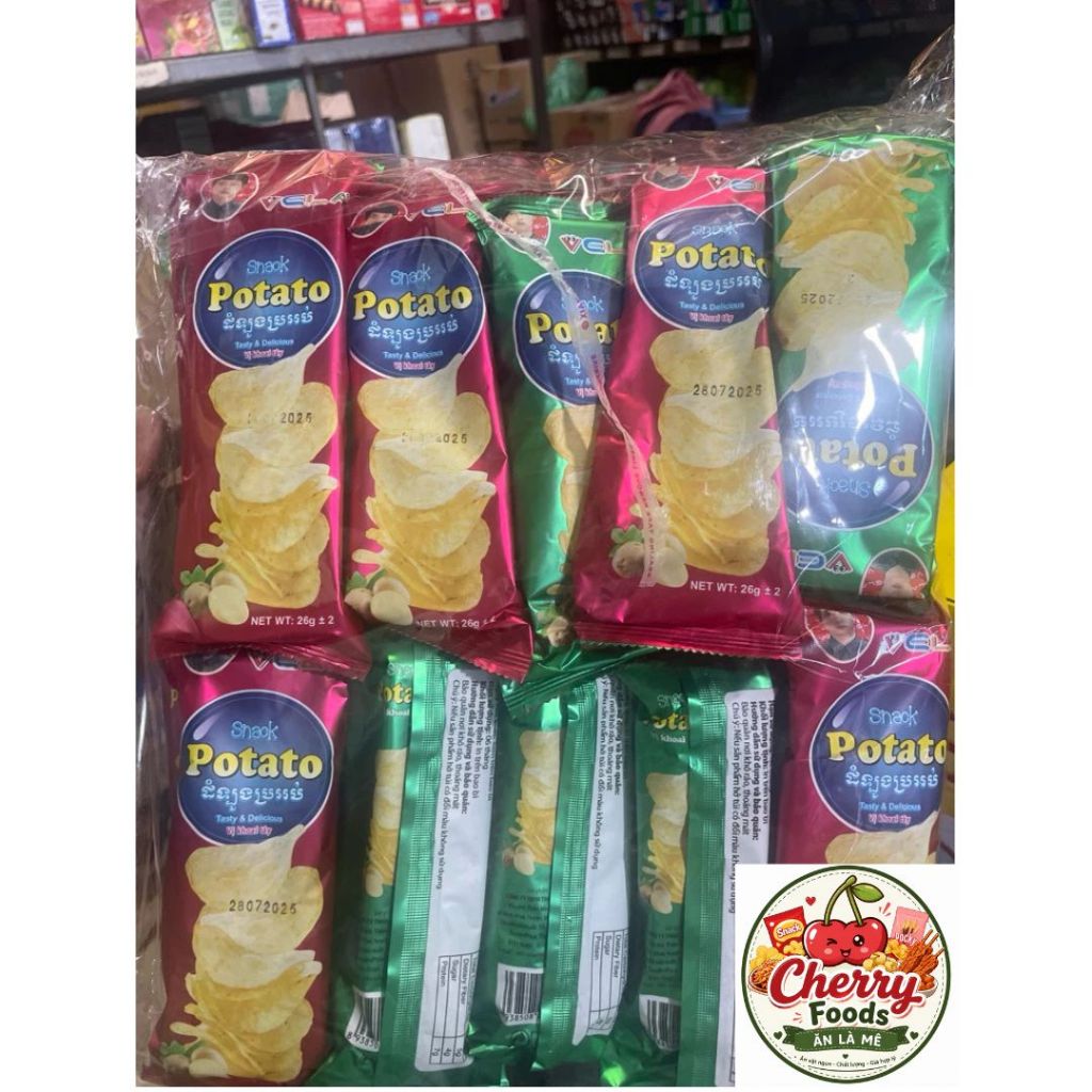 Bán Sỉ Snack khoai tây potato vena bịch 30 gói giòn ngon, hấp dẫn, đồ ăn vặt cổng trường hót nhất hiện nay