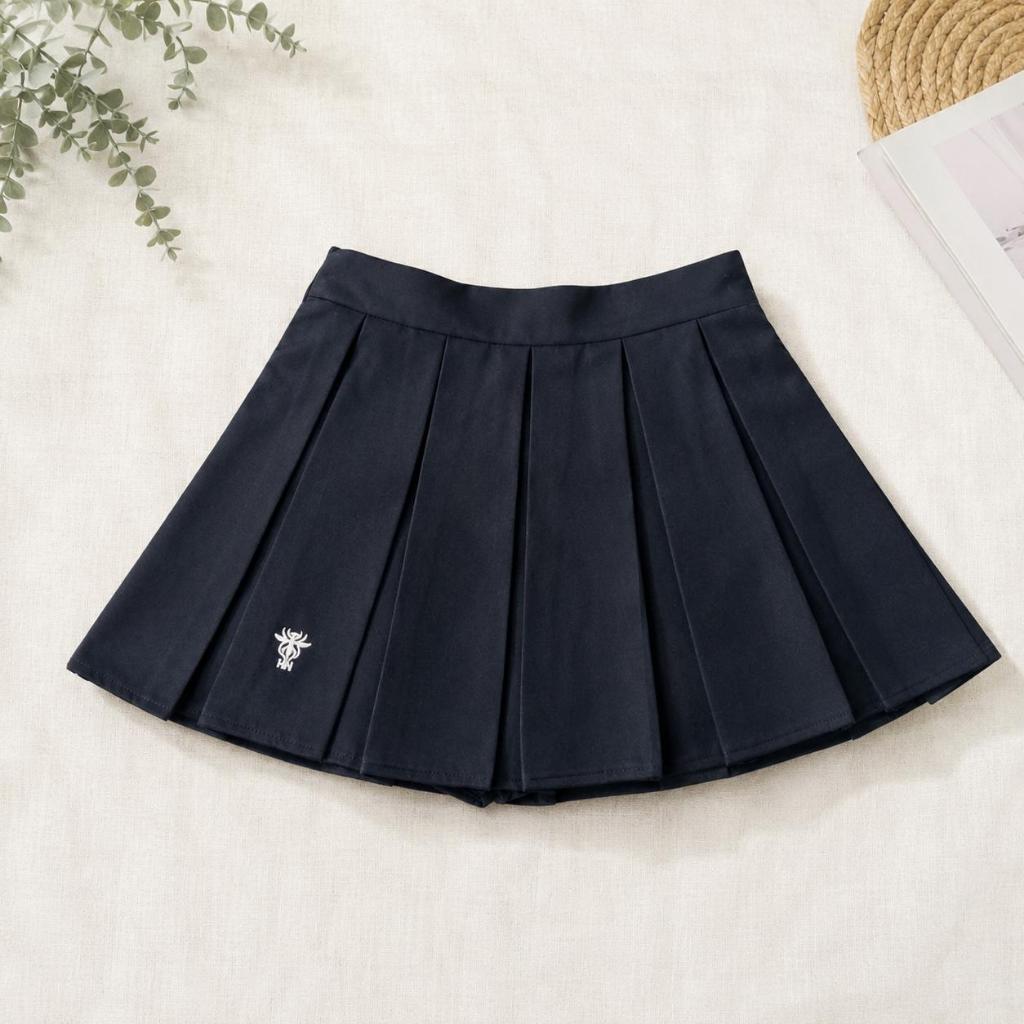 [Deal Mở Bán] Chân Váy Xếp Ly Thêu Ong Cạp Cao Có Quần Bảo Hộ Vải Tuyết Mưa Dáng Chữ A Hàn Quốc Có Bigsize TL888