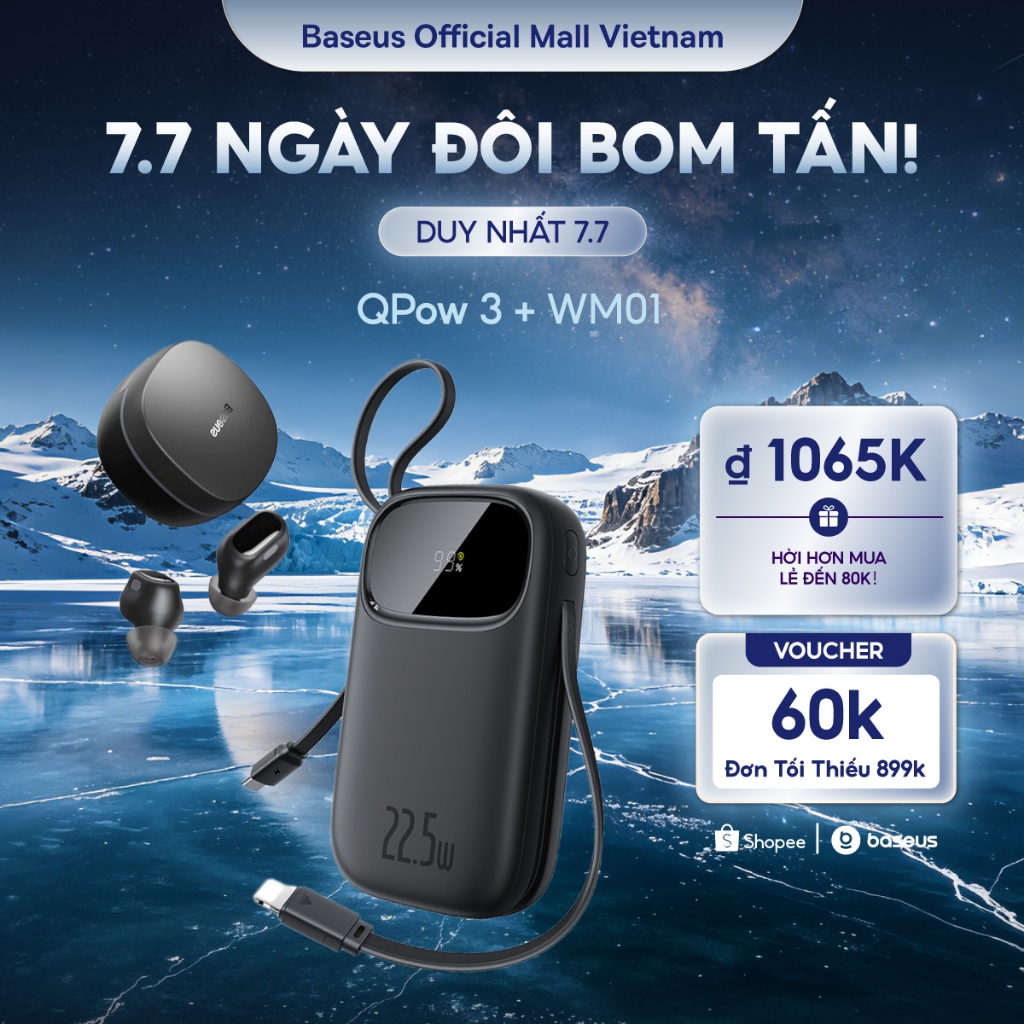 [COMBO ĐỘC QUYỀN DUY NHẤT 15.6] Sạc Dự Phòng Qpow3 20000mAh, Lipow 10000 mAh, Bút Cảm Ứng & Ngòi Thay Thế
