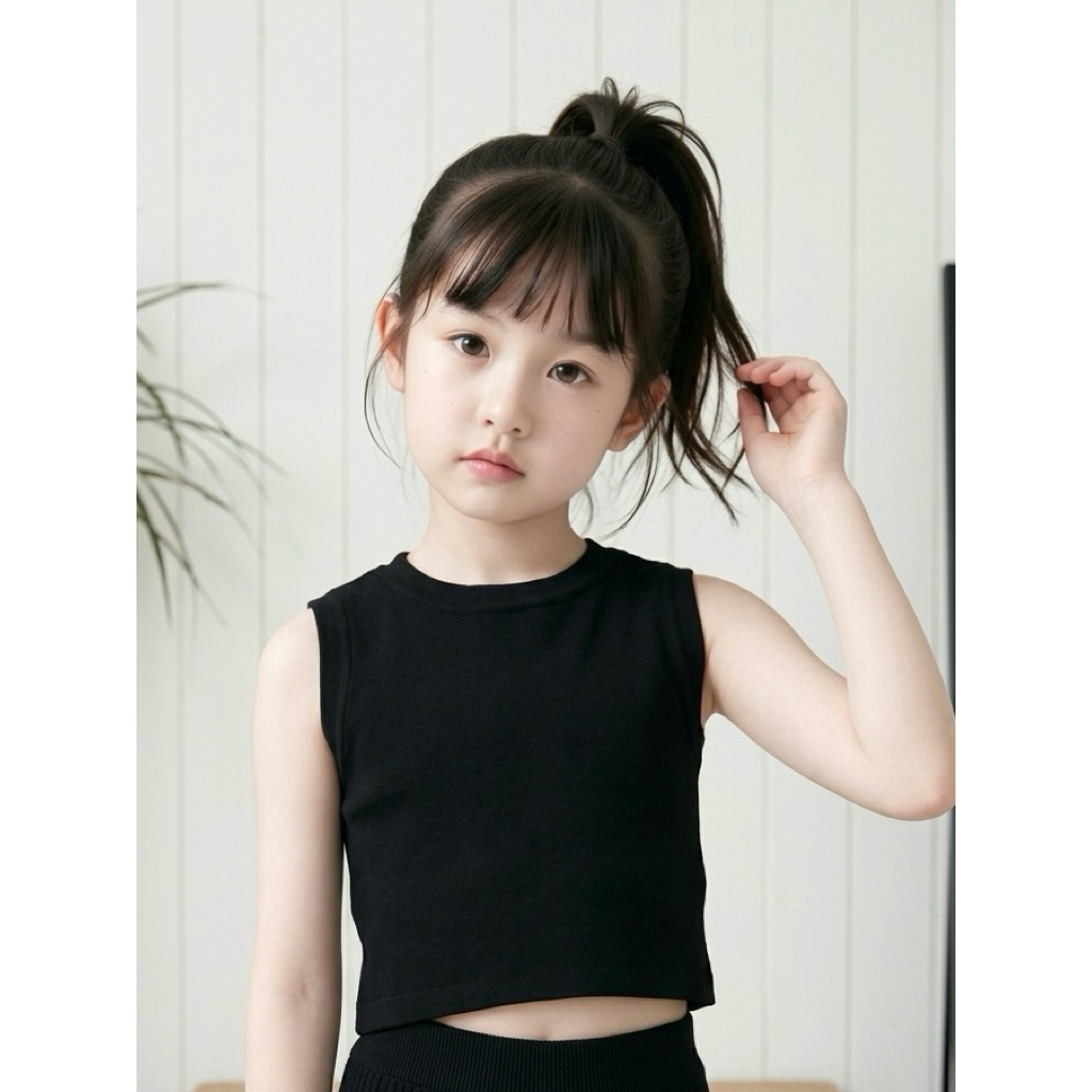 Áo Croptop Bé Gái Cotton 100% Mềm Mại Thoáng Mát Áo Ba Lỗ Trẻ Em Phong Cách Hàn Quốc 8 - 26 KG