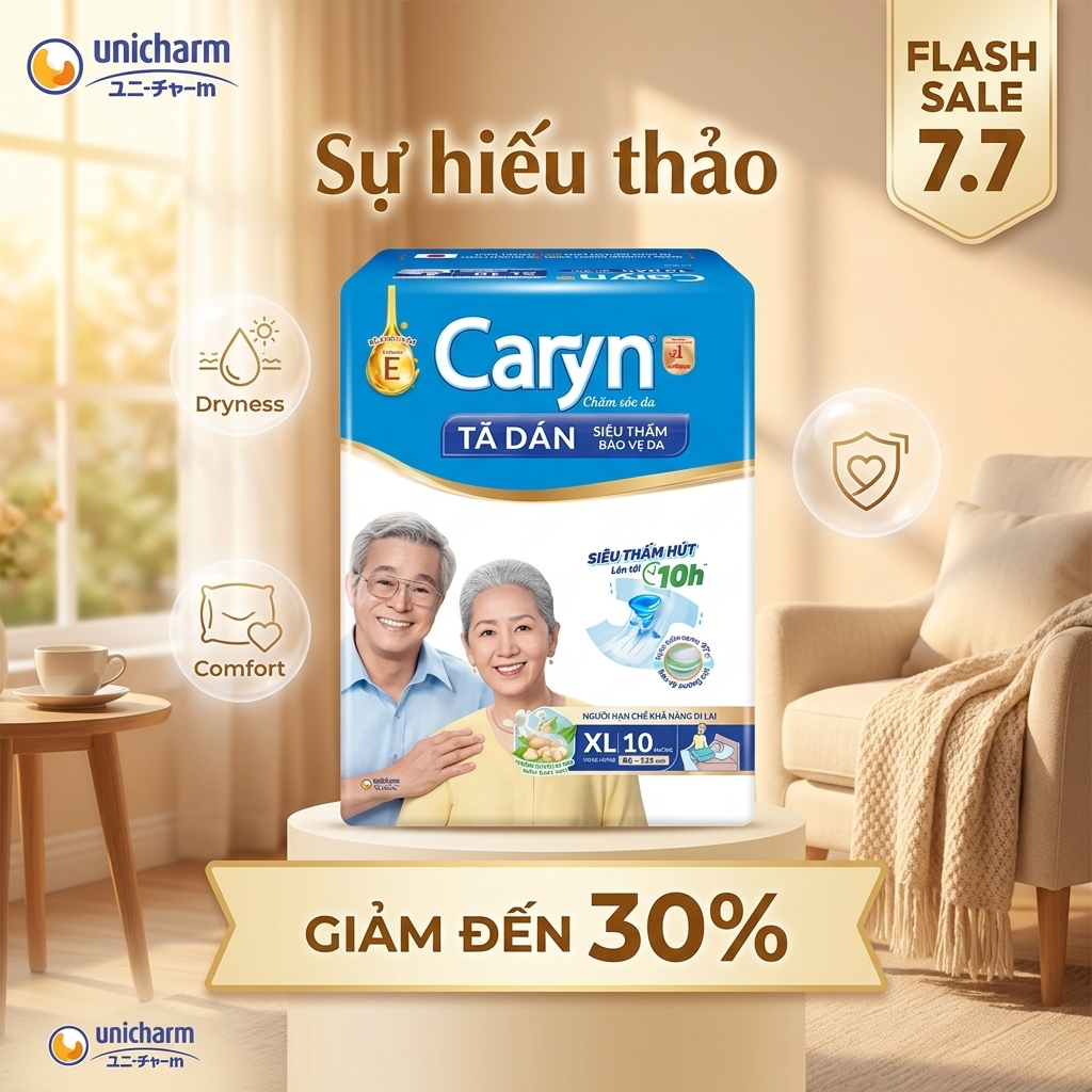 TẤM ĐỆM LÓT CARYN LOẠI MỎNG NHẸ XL14 (14 MIẾNG) - KÍCH THƯỚC LỚN 60X70CM, KHÁNG KHUẨN AG+