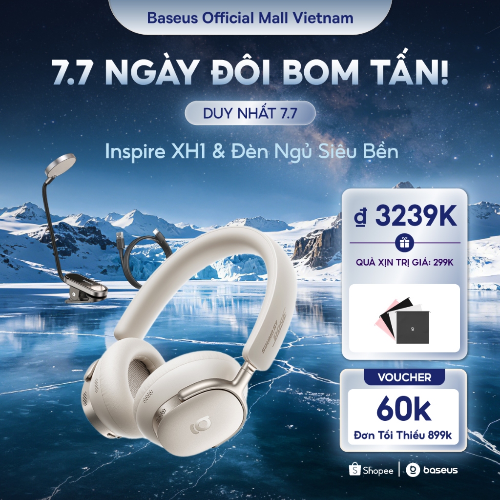 Tai Nghe Baseus Inspire XH1 Sound by Bose, Pin 100H, Chống ồn ANC, Dolby Audio