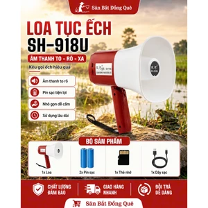 Loa Tục Ếch 918U Âm Thanh To Rõ - Bộ Kèm 2 Pin Sạc, Thẻ Nhớ, Dây Sạc - Loa Tục Ếch