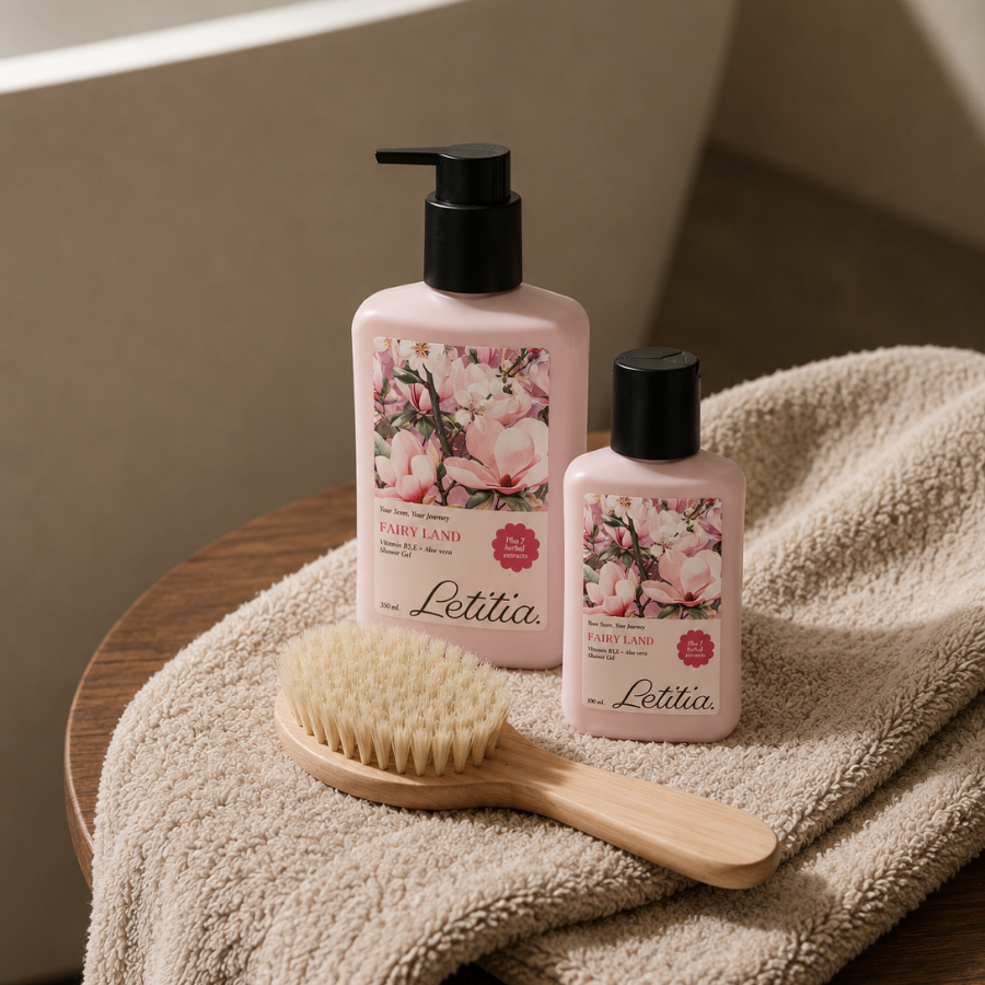 Sữa tắm nước hoa Fairy Land Letitia lưu hương thơm mát - dưỡng ẩm - làm sạch dịu nhẹ Size 350ml