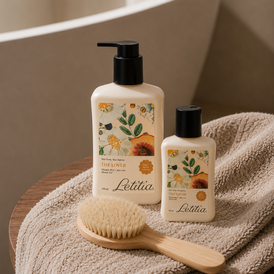 Sữa tắm nước hoa The Lover Letitia lưu hương thơm mát - dưỡng ẩm - làm sạch dịu nhẹ 350ml