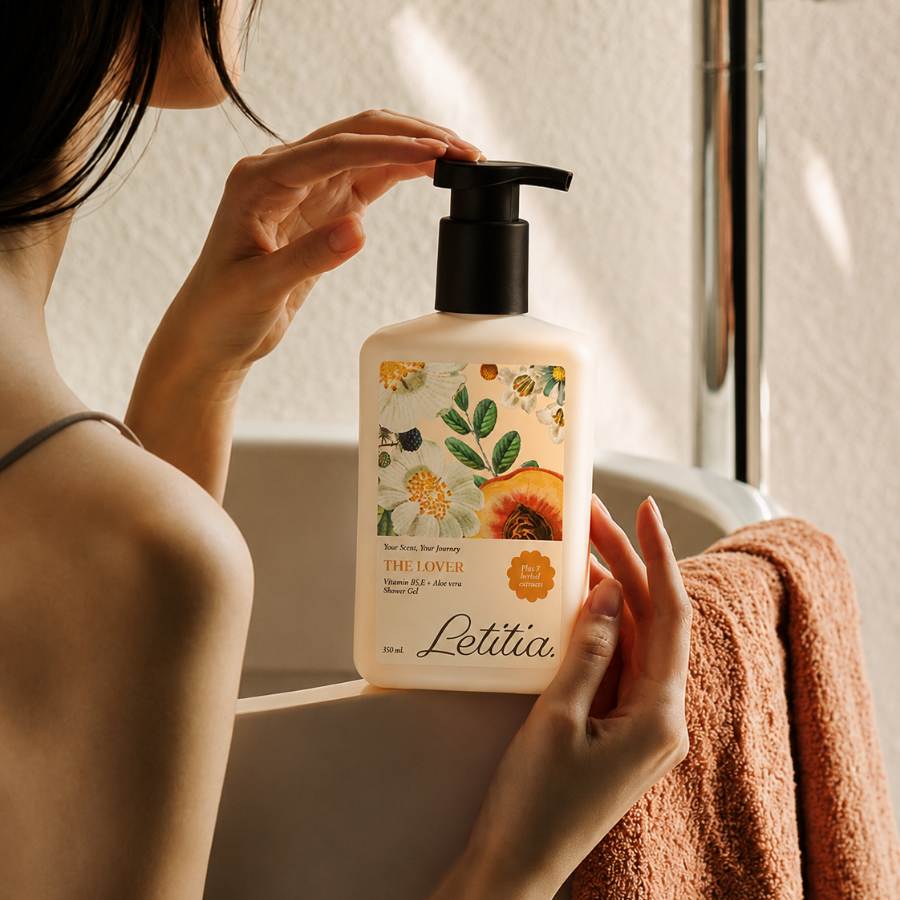 Sữa tắm nước hoa The Lover Letitia lưu hương thơm mát - dưỡng ẩm - làm sạch dịu nhẹ 350ml