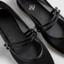 LƯỚI Flats Charisma-Màu Đen- Giày búp bê lưới quai ngang