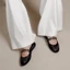 LƯỚI Flats Charisma-Màu Đen- Giày búp bê lưới quai ngang
