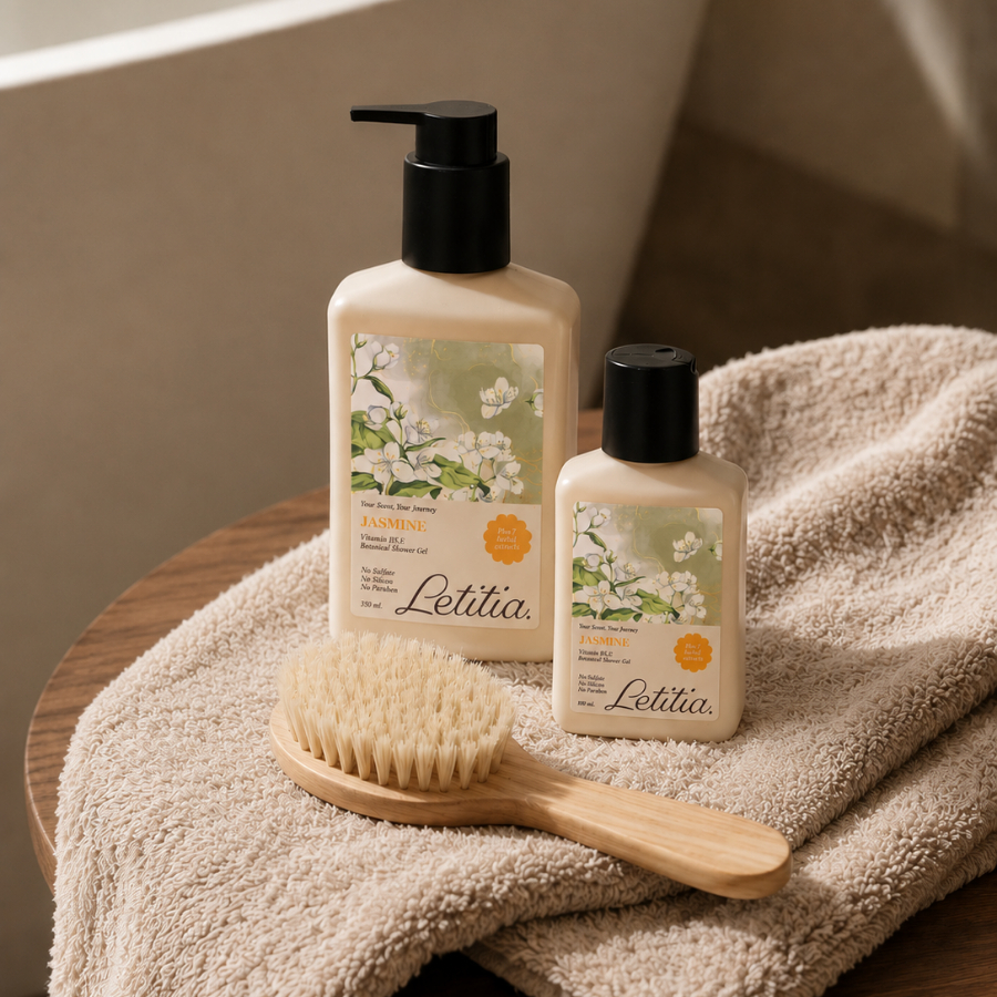 Sữa Tắm Nước Hoa Jasmine Letitia lưu hương thơm mát - dưỡng ẩm - làm sạch dịu nhẹ 350ml