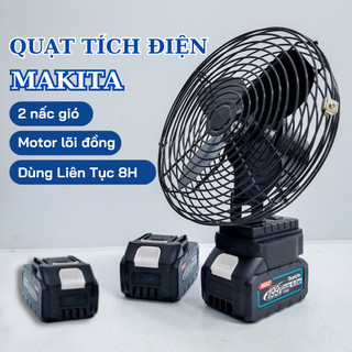 Quạt Tích Điện Makita Dùng Liên Tục 4-8H. Quạt 2 Cấp Độ Gió. Dùng Pin Phổ Thông 10 Cell Không Quay