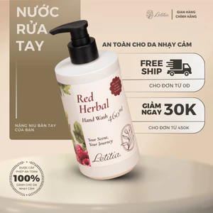 Nước Rửa Tay Thiên Nhiên Red Herbal - Letitia 3 Tầng Hương Thơm Giúp Thanh mát, Thư Giãn Size 460ml