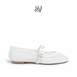 LƯỚI flats Charisma-Màu Trắng-Giày búp bê chất liệu lưới