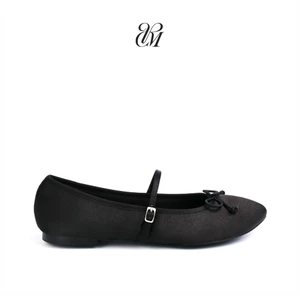 BALLETS Flats Charisma-Màu Đen-Giày búp bê chất liệu satin