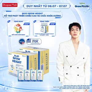 Combo 2 Thùng 24 hộp SBPS Nuvi Grow Height vị chuối 1+ hỗ trợ phát triển chiều cao hộp 110ml