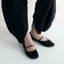 BALLETS Flats Charisma-Màu Đen-Giày búp bê chất liệu satin
