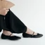 BALLETS Flats Charisma-Màu Đen-Giày búp bê chất liệu satin