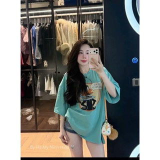 Áo Thun Nữ Vịt Xanh Họa Tiết Form Rộng QCCC Cao Cấp