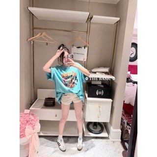 Áo Thun Nữ Mickey Xanh Form Rộng Basic QCCC Cao Cấp