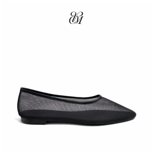 KHANH Flats Charisma-Màu Đen-Giày búp bê chất liệu lưới