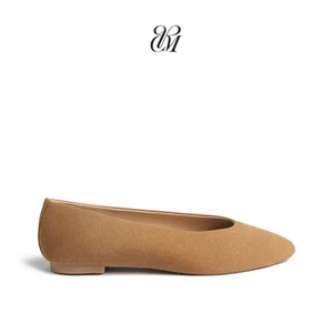 MÙA Flats Charisma-Màu nâu-Giày búp bê chất liệu da lộn